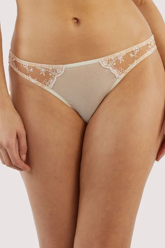 Women's bras with a slimming effectCassia Ivory Floral Embroidery Cut Out Brief
