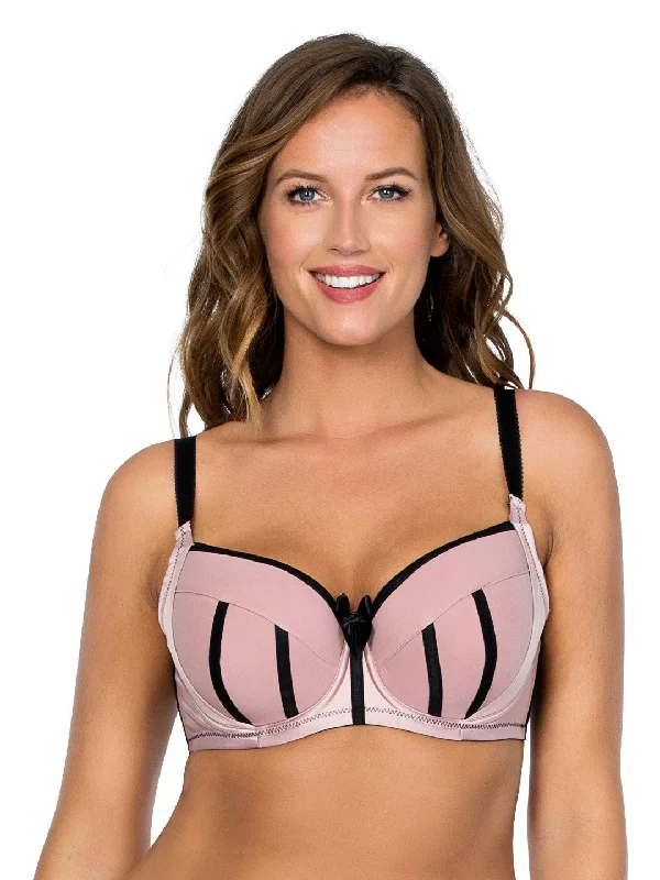 Women's demi - cup bras for a sexy lookCharlotte Padded Bra - Dusty Rose w Black - 6901