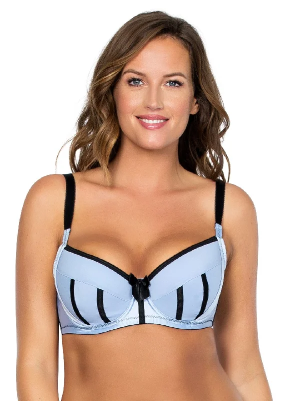 Women's bras crafted from stretchy spandexCharlotte Icy Blue w Black 6901