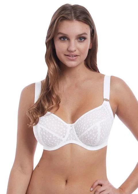 Women's bras crafted from stretchy spandexFreya Starlight Underwire Hero Balcony Side Support Bra, White
