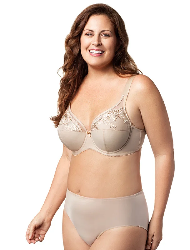 Women's plunge bras for low - cut topsElila Embroidered Underwire Bra, Nude| Nude Wired Elila Bra