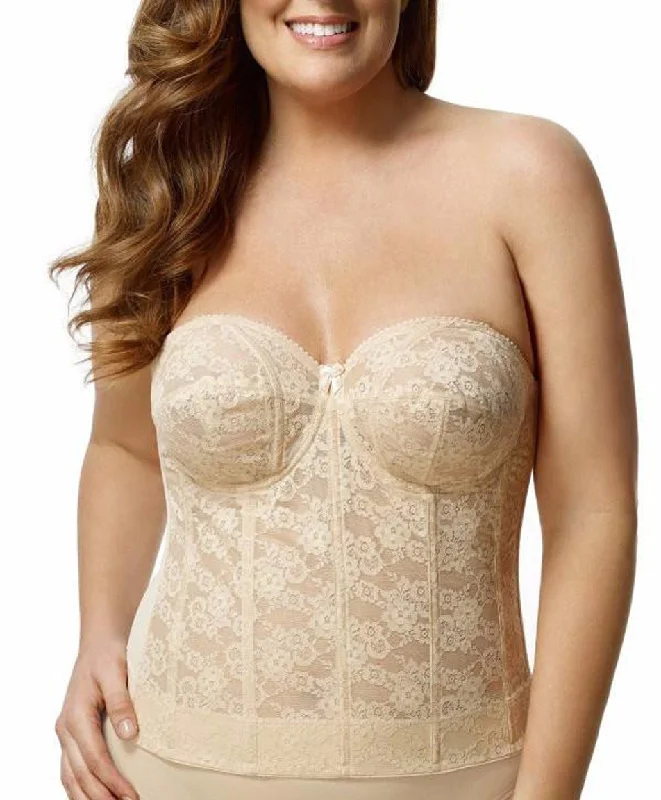 Women's polka - dot brasElila Lace Longline Strapless Bra, Nude | Nude Longline Bra | Nude Elila Bustier