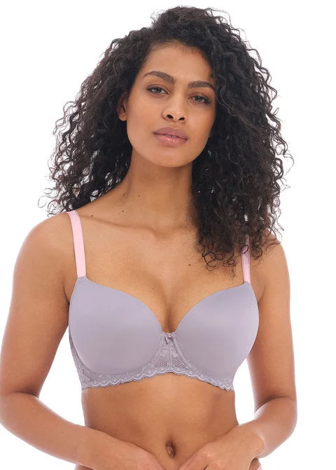 Women's polka - dot brasFreya Offbeat Molded Demi T-shirt Bra, Mineral Grey