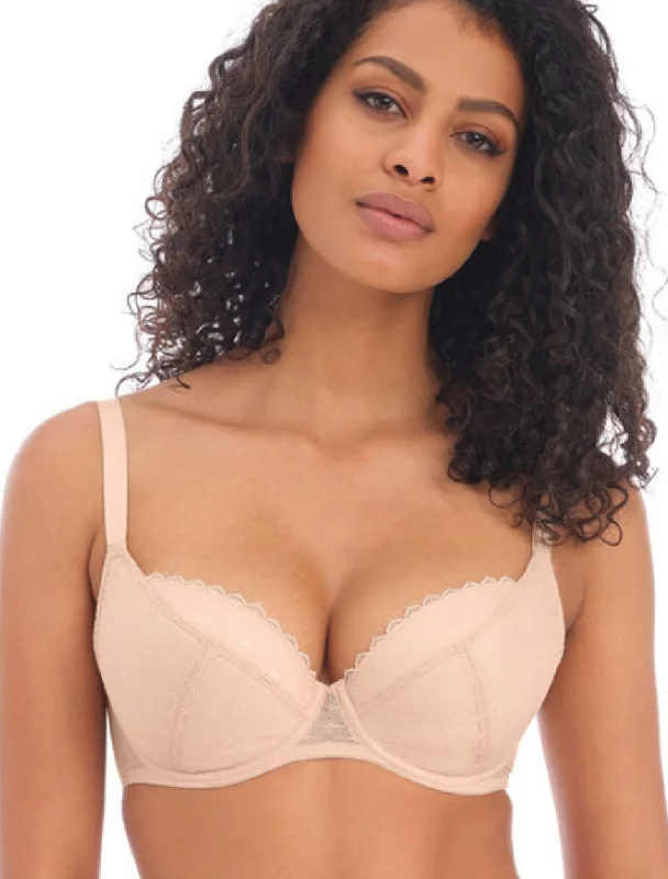 Women's bras made of breathable meshFreya Signature UW Padded Plunge Bra, Natural Beige | Freya Plunge Bras