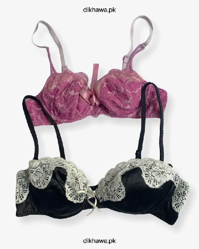 Women's animal - print brasImported Stocklot Branded  Net Pushup Bra - Underwired Bra  -  Non Padded Bra - Pack of 2