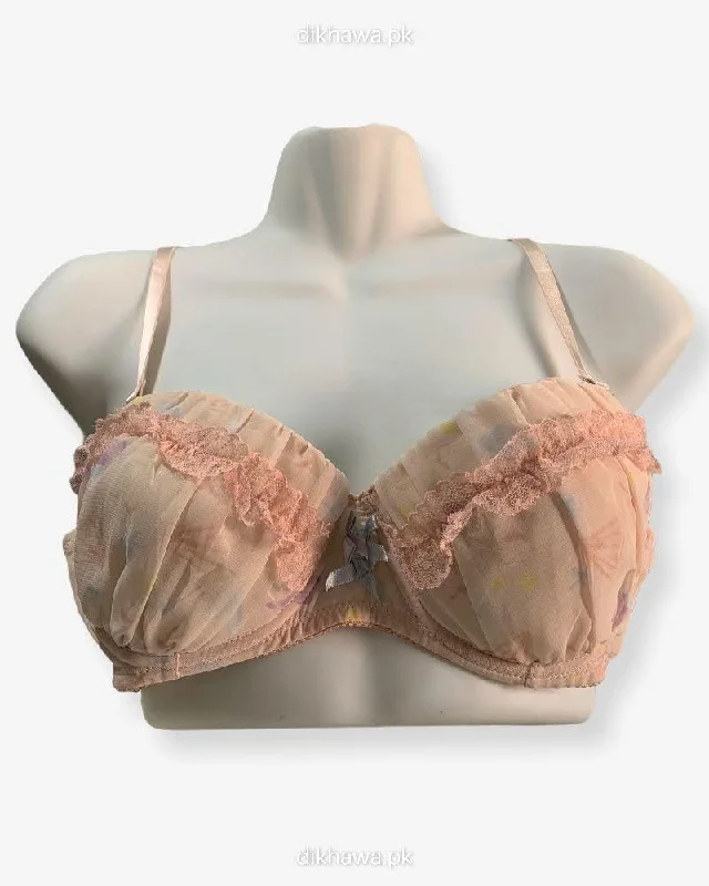 Women's wireless bras for all - day comfortImported Stocklot Branded  Net Pushup Bra - Underwired Bra  -Padded Bra - Pack of 2