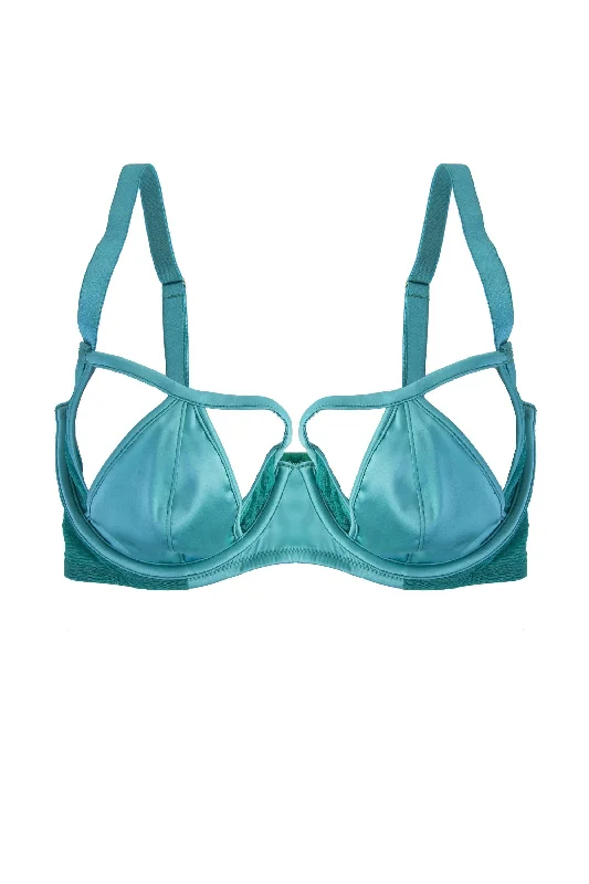 Women's nursing bras with easy - access clipsJunko Turquoise Origami Cut-out DD/E-K Bra Women's nursing bras with easy - access clipsJunko Turquoise Origami Cut-out DD/E-K Bra