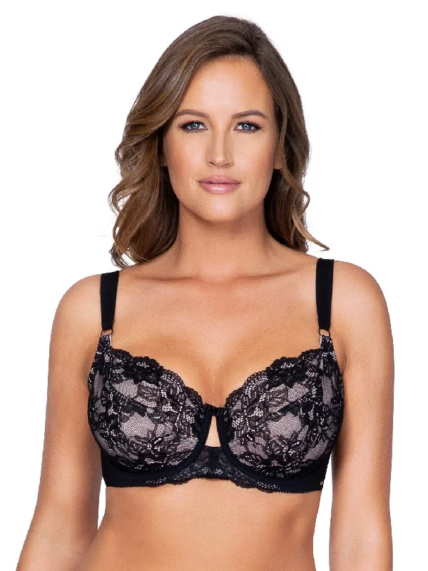 Women's plunge bras for low - cut topsMarion Unlined Wire Bra - Black - P5392