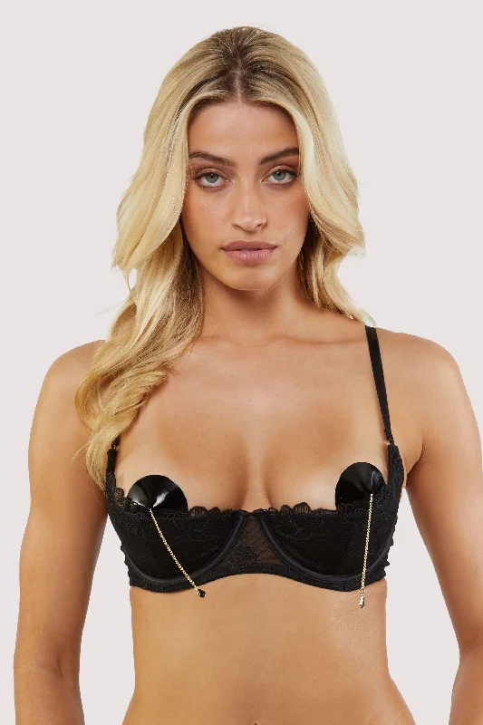 Women's Calvin Klein bras for different cup sizesMarlowe Black Floral Embroidered Quarter Cup Bra