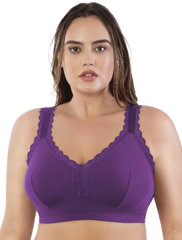 Women's bras with wide shoulder straps for supportParfait Dalis Bra Wirefree Bralette, Amethyst | Amethyst Lace Bralette | Amethyst Lounge Bra