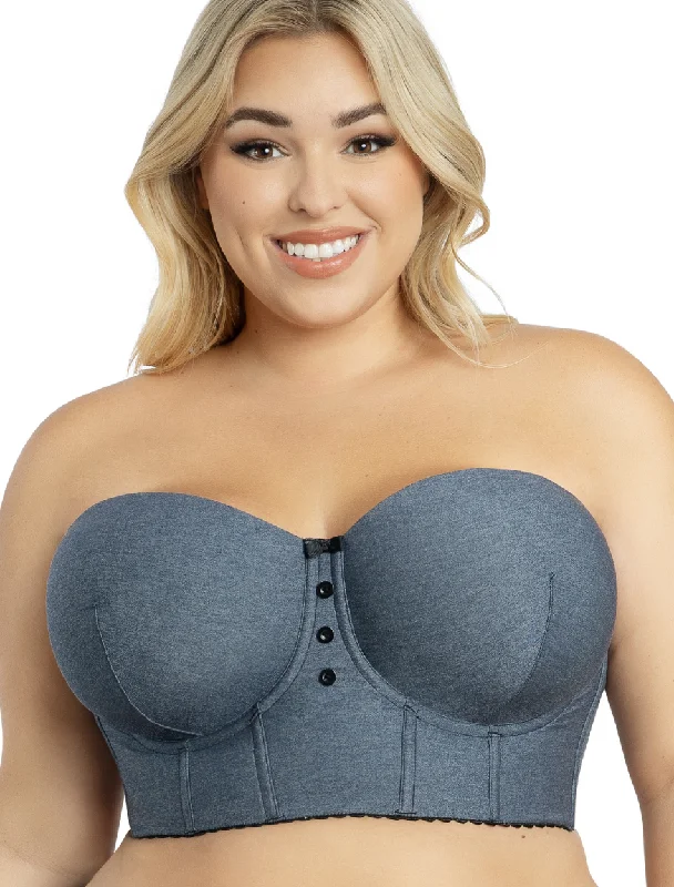Women's bras with a lift and separate functionParfait Dolly Longline Strapless Bustier, Blue | Dark Blue Strapless Bustier | Parfait Longline Strapless Bra