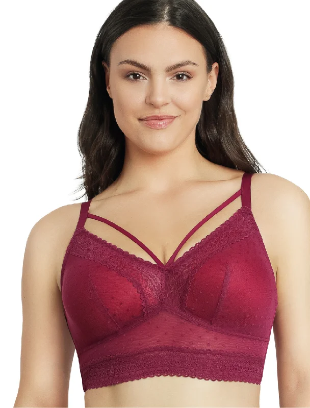 Women's bras with a cotton - polyester blendParfait Mia Bra Wirefree Dot Bralette Padded, Blackberry  | Blackberry Parfait Padded Non-Wired Bralette | Blackberry Lace Bralette | Lounge Bra