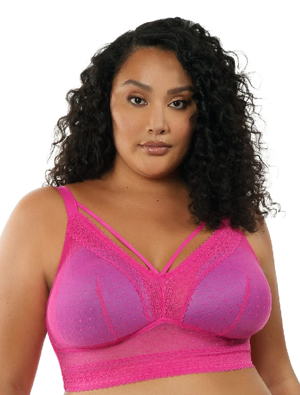 Women's red bras for a bold statementParfait Mia Dot Bra Wirefree Padded Mesh Bralette, Bright Pink | Bright Pink