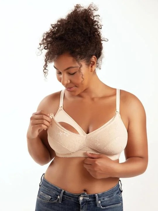Women's bras using a bamboo fiber liningRain Wireless maternity bra - Porcelain - P5842