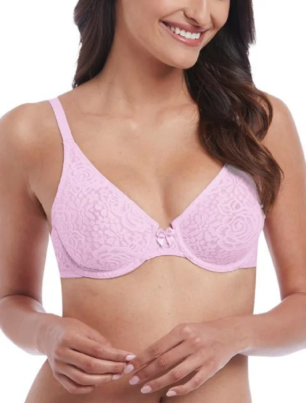 Women's bras with removable padsWacoal Halo Lace Molded Underwire Bra, Sweet Pink