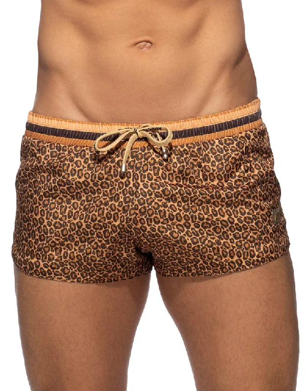 Bra with a polyester - lined cup for durability and moisture - wicking​ Addicted Leopard Stripes Swim Short ADS290