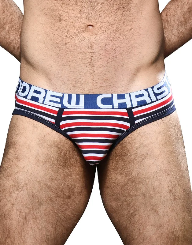 Lace bras for a feminine and elegant touch​ Andrew Christian Avalon Stripe Brief w/ Almost Naked 92214