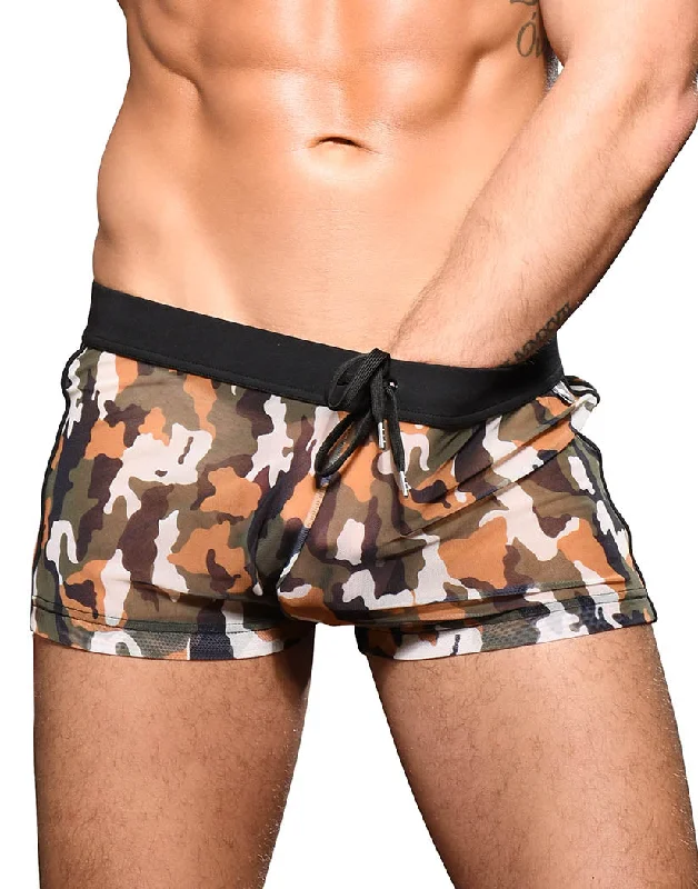Bra with a mesh panel for added breathability​ Andrew Christian Sheer Camouflage Shorts 6615