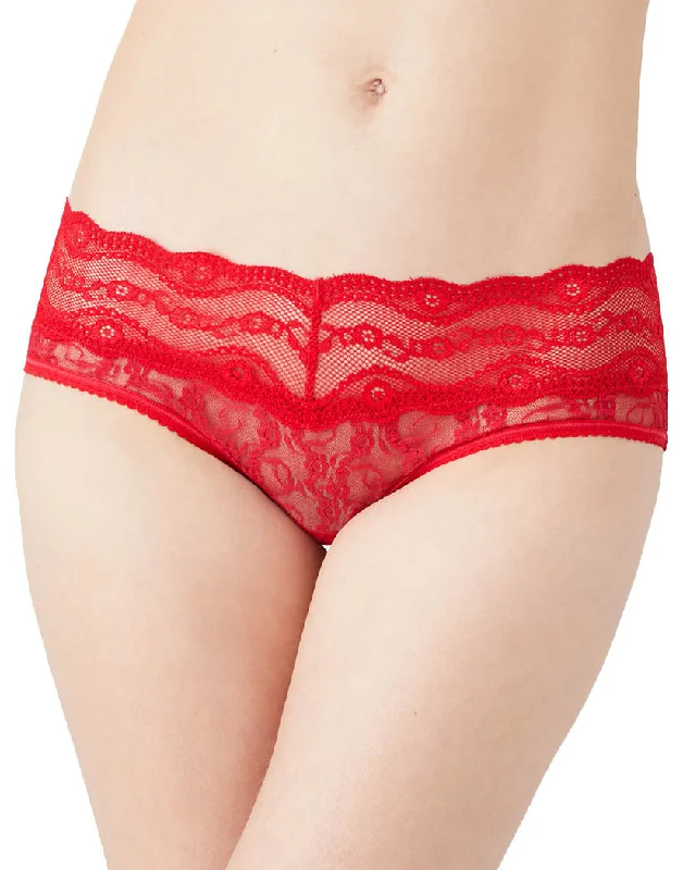 Bra with a plunge neckline for low - cut tops​ b.tempt'd by Wacoal Lace Kiss Hipster Crimson Red 978282