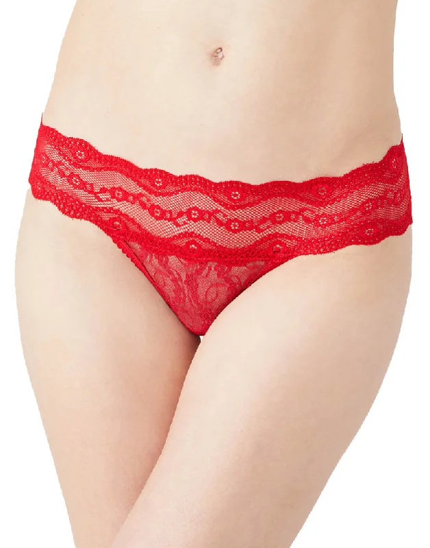 Bra with a mesh - lined cup for better breathability​ b.tempt'd by Wacoal Lace Kiss Thong Crimson Red 970182