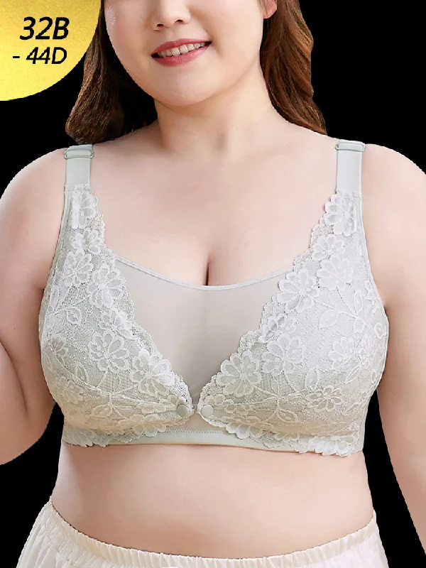 Bra with a wire - free construction for a softer feel​ Breathable Lace Wireless Nursing Bras with Front Closure