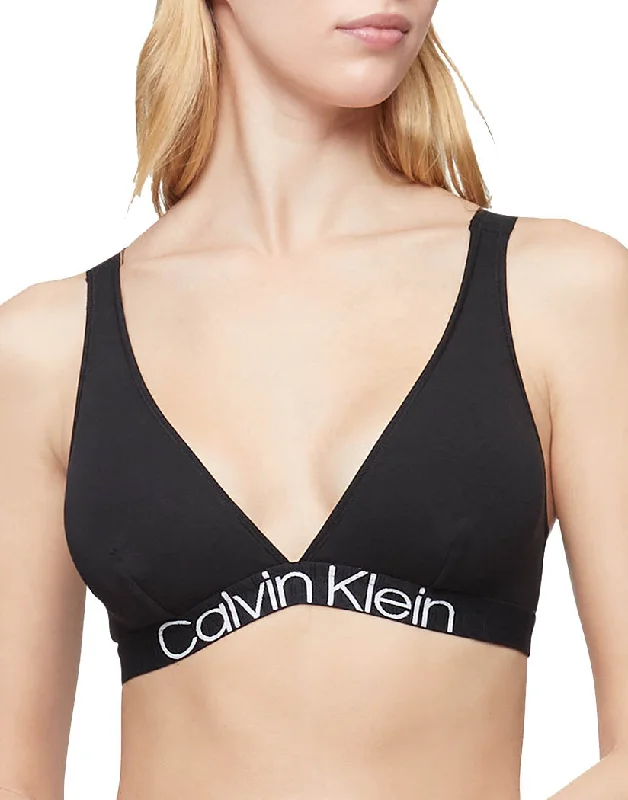 Bra with adjustable hooks for a customized fit​ Calvin Klein Comfort Cotton Unlined Triangle Bralette QF6577