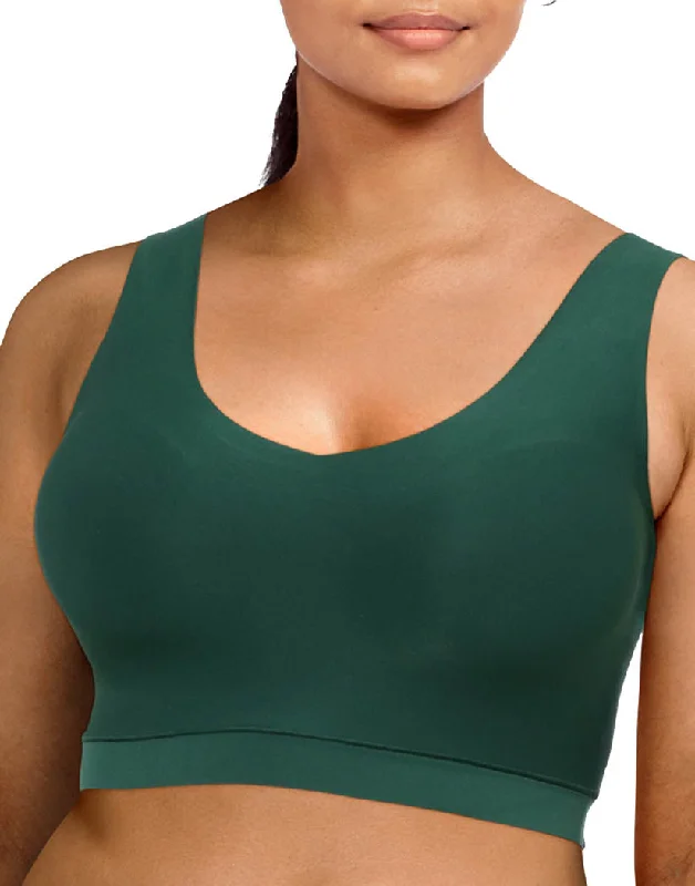 Bra with a soft - touch lining for a luxurious experience​ Chantelle Soft Stretch V-Neck Padded Top Sequoia Green 16A1