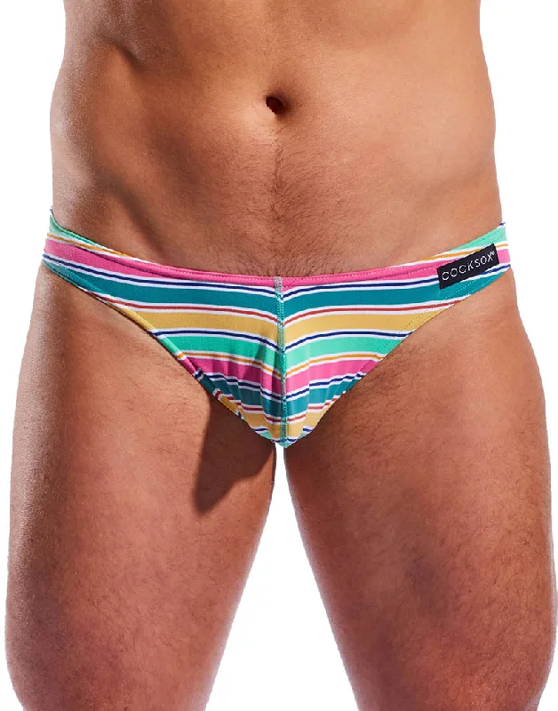 Bra with a contoured cup for a natural - looking shape​ Cocksox Cape Canaveral Stripe Brief CX01