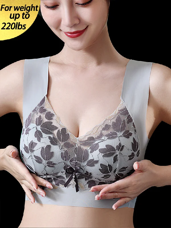 Bra with a lace - lined cup for a feminine and elegant look​ Floral Lace Beautiful Back Wireless Bra