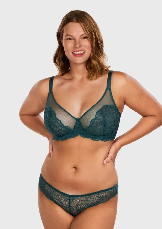 Cotton bras known for breathability and softness​ HSIA Blossom Dark Blue Unlined Lace Bra