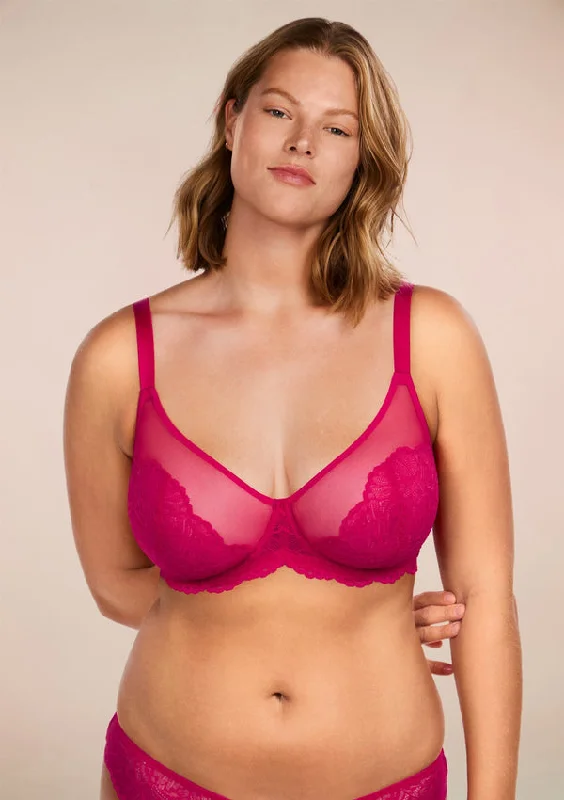 Bra with a polyester - lined cup for durability and moisture - wicking​ HSIA Blossom Unlined Lace Underwire Bra