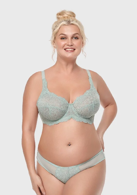 Bra with a breathable lining for a cool feel​ HSIA Blue All-Over Floral Lace Bra