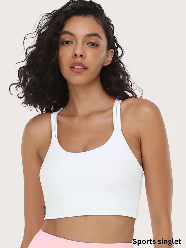 Bra with a racerback design for better mobility​ HSIA Wireless Low-Impact Crisscross Padded Sports Singlet