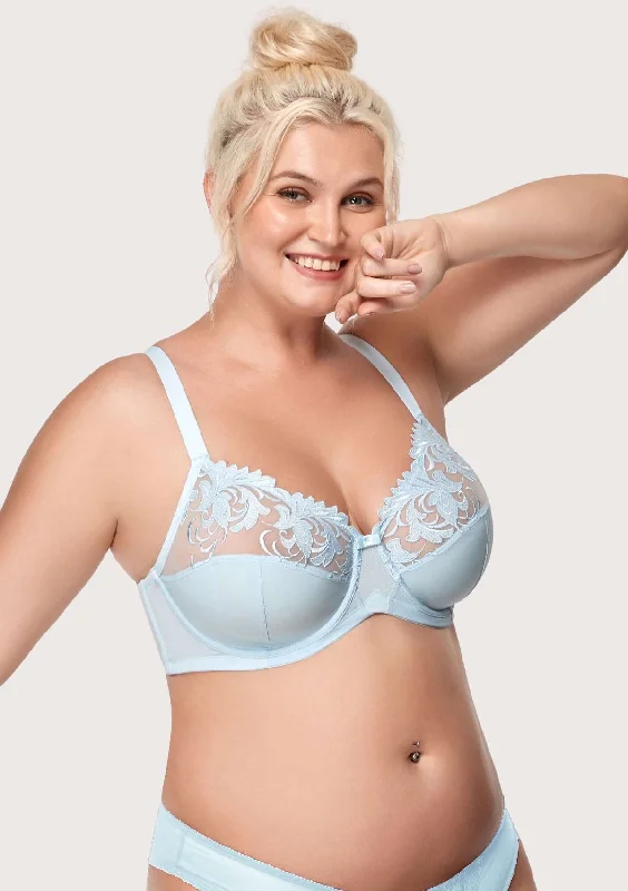 Bra with a seamless memory foam cup for a smooth silhouette​ HSIA Embroidered Underwire Bra