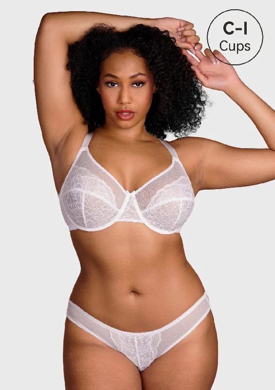 Demi - cup bras for a sexy and revealing look​ Enchante White Lace Underwire Bra