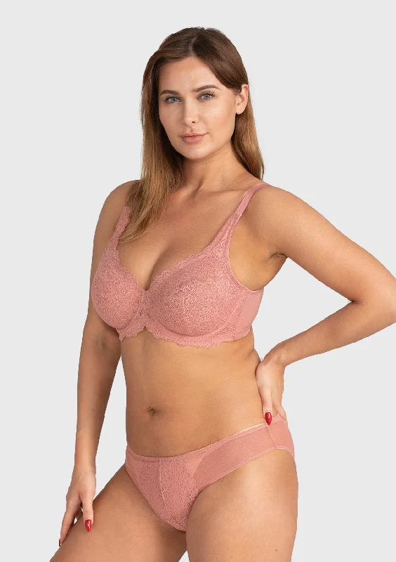 Minimizer bras to reduce the appearance of breast size​ Forget Me Not All-Over Floral Lace Bra