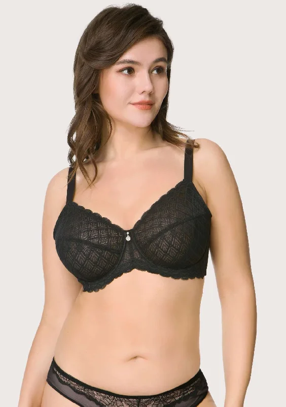 Bra with a solid color for a classic and versatile option​ HSIA Plaid Lace Underwire Bra