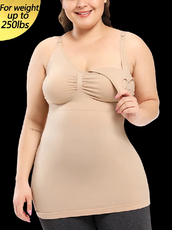 Bra with a plus - size back - closure for a secure fit​ Long Nursing Front Button Wireless Bra Tank Top