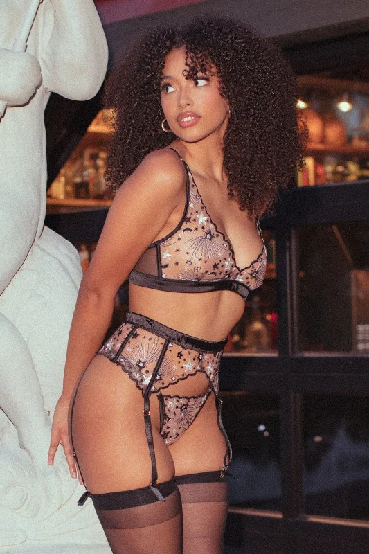 Bra with an anti - itch lining for added comfort​ Celestial Embroidered Triangle Bralette