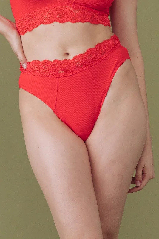 Bra with a plus - size bralette style for a trendy look​ Tigerlilly Orange High Leg Brief