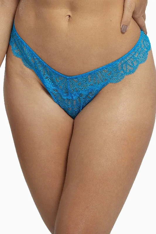 Bra with a soft - touch lining for a luxurious experience​ Ariana Aqua Blue Everyday Lace Thong