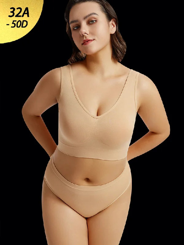 Bra with a shiny finish for a glamorous effect​ Yoga Vest Sports Wire-free Bra Set