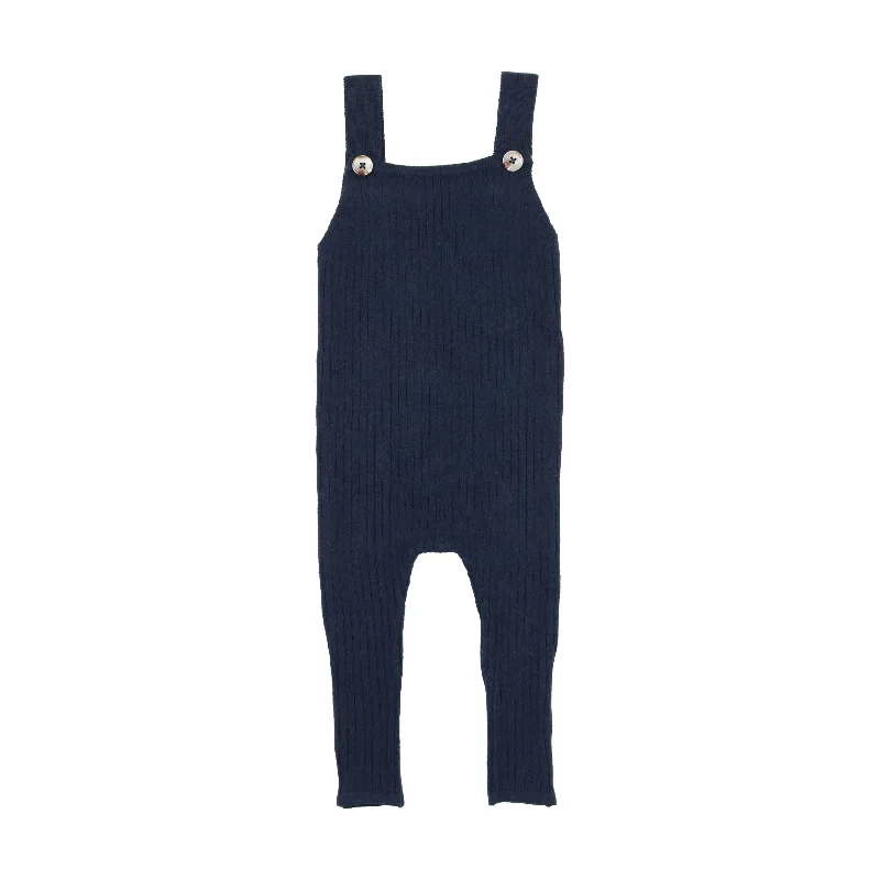 Lil Legs Knit Boys Overalls - Navy
