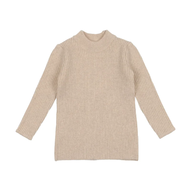 Lil Legs Knit Mock Neck - Ecru